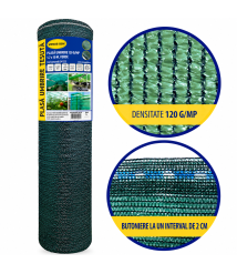 Plasa umbrire 120 g/mp, 1.7 x 10 m, verde